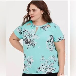 Torrid Mint Green Floral Top